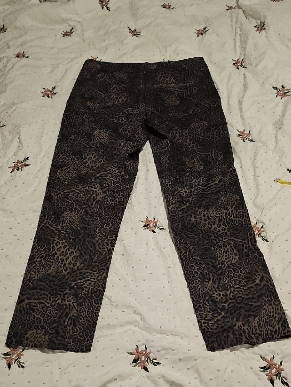 NYDJ Leopard Print Ankle Pants in Brown and Black Lift And Tuck Technology